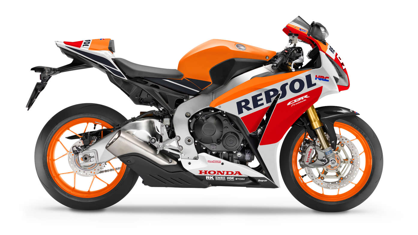 Bočný pohľad na model Honda CBR1000RR Fireblade SP.